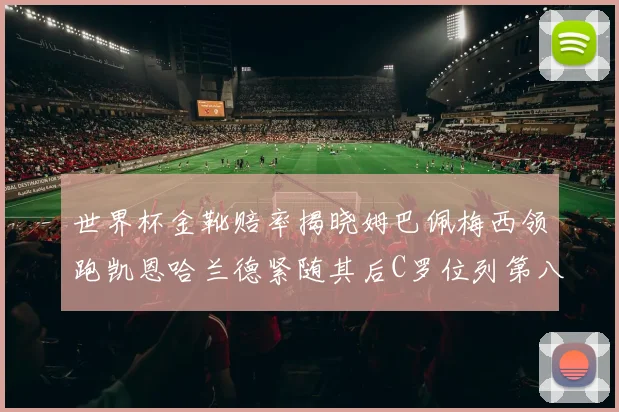 世界杯金靴赔率揭晓姆巴佩梅西领跑凯恩哈兰德紧随其后C罗位列第八